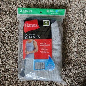 Hanes Mens Tagless Tanks / A-Shirts 2 Pack - Size XL - Brand new